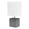 Simple Designs Stone Table Lamp with White Shade